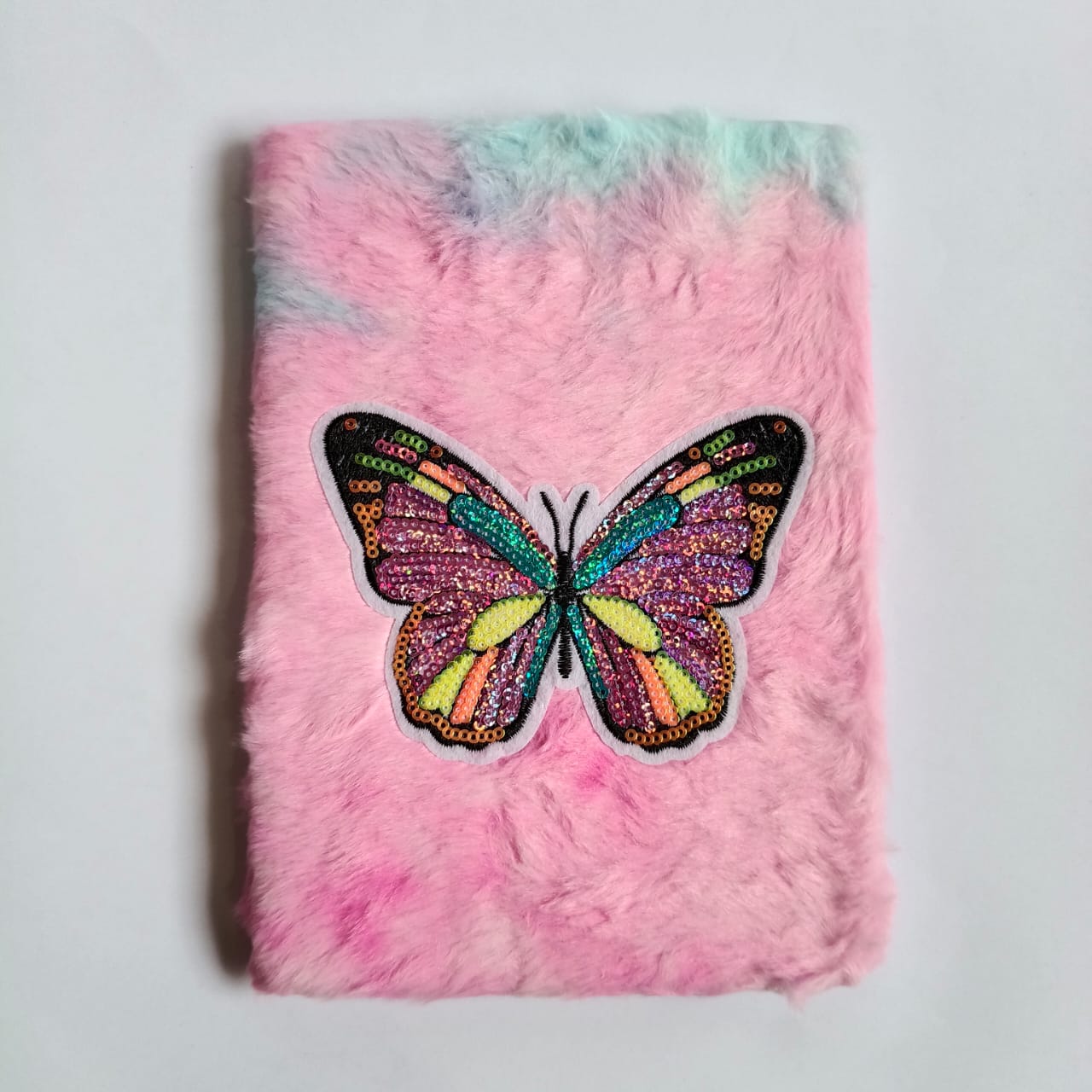 Plush Butterfly Sequin Diary – Soft Furry Cover Cute Journal for Kids & Teens |  fancy diary  | Soft Fur Cover Fancy Notebook | soft fur diary