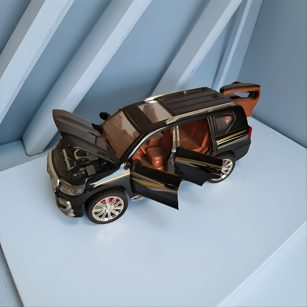 Luxury SUV die cast toy car with metal body for kids

