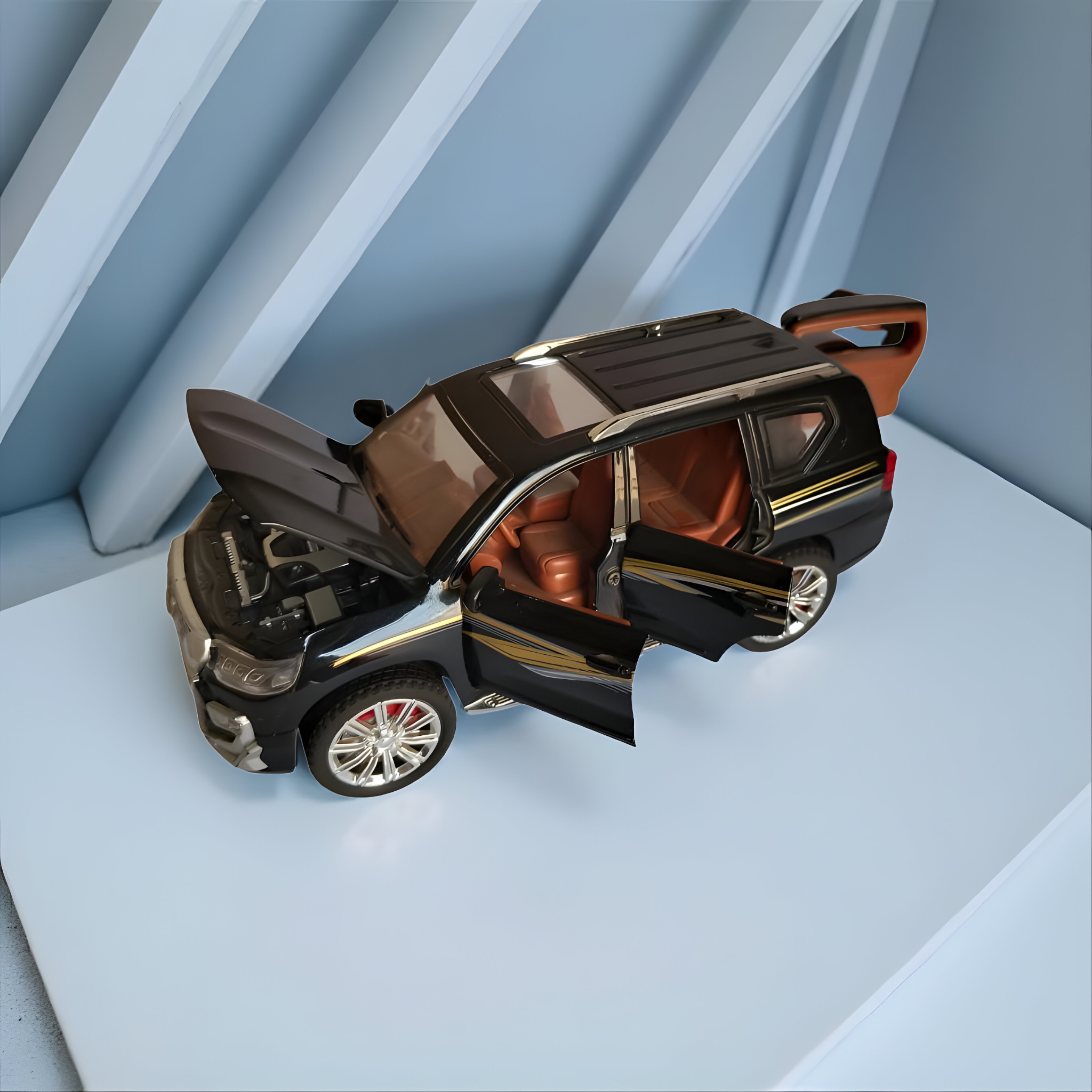 Luxury SUV die cast toy car with metal body for kids
