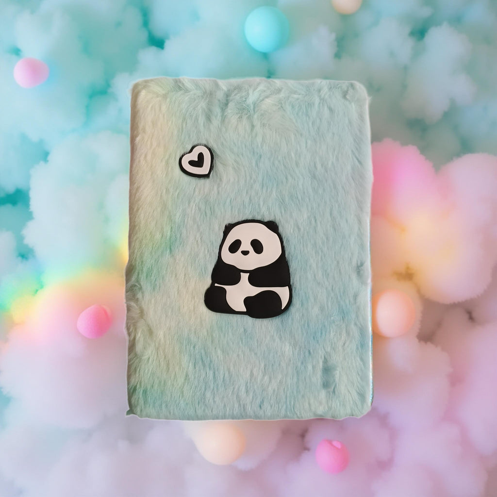 Cute Panda Plush Fur Notebook | Soft Fluffy Diary for Kids & Gifts | fluffy diary |  fancy diary for kids