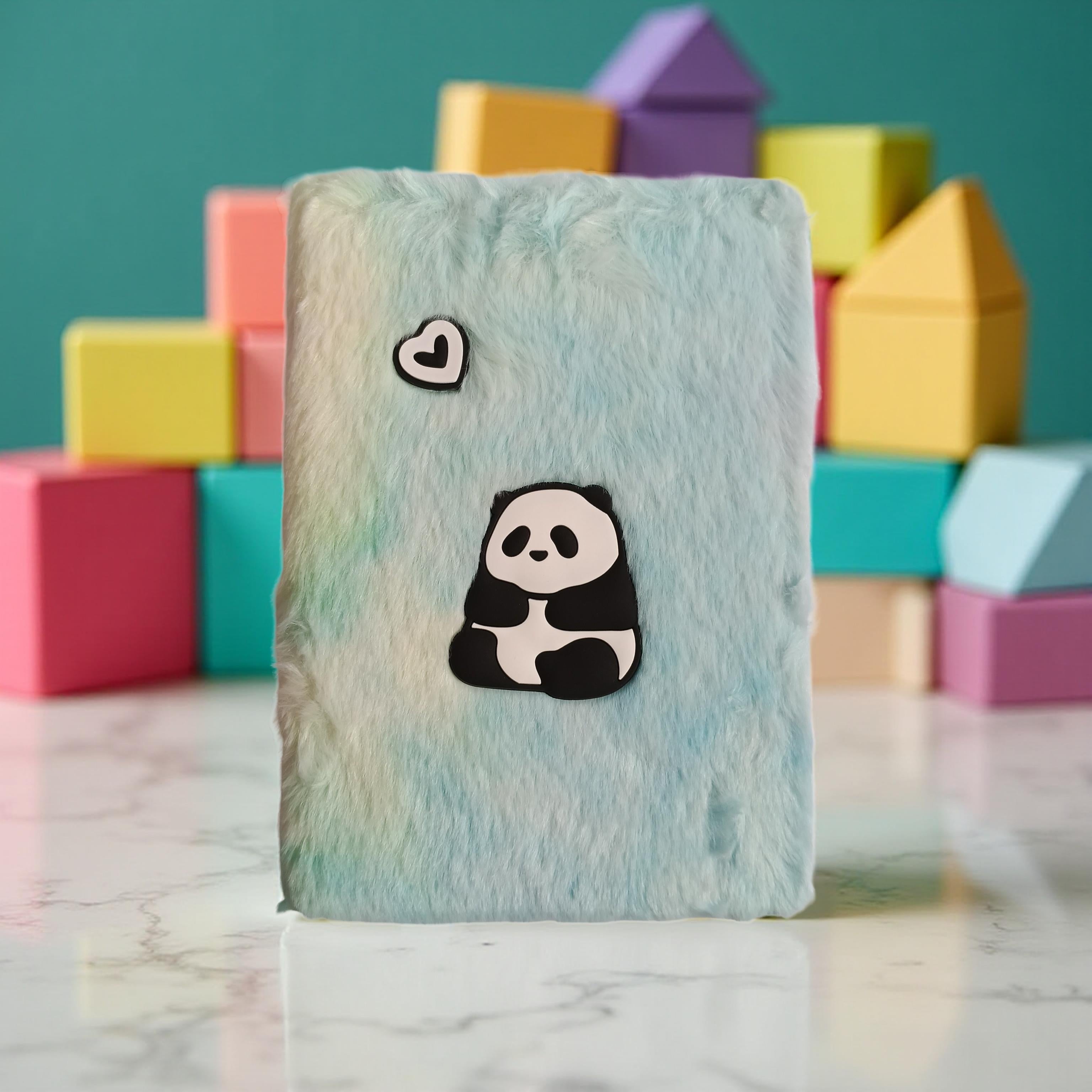 Cute Panda Plush Fur Notebook | Soft Fluffy Diary for Kids & Gifts | fluffy diary |  fancy diary for kids