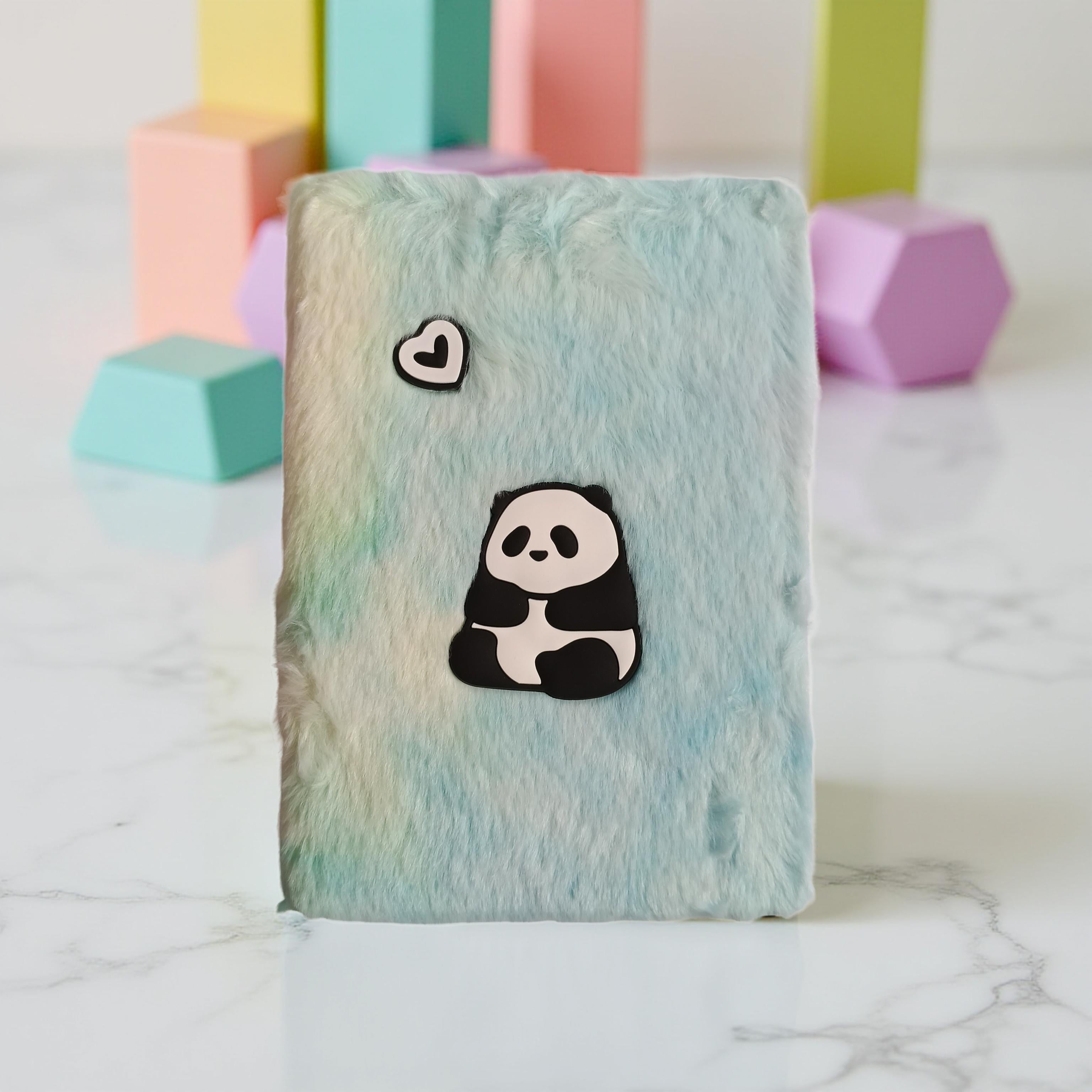 Cute Panda Plush Fur Notebook | Soft Fluffy Diary for Kids & Gifts | fluffy diary |  fancy diary for kids