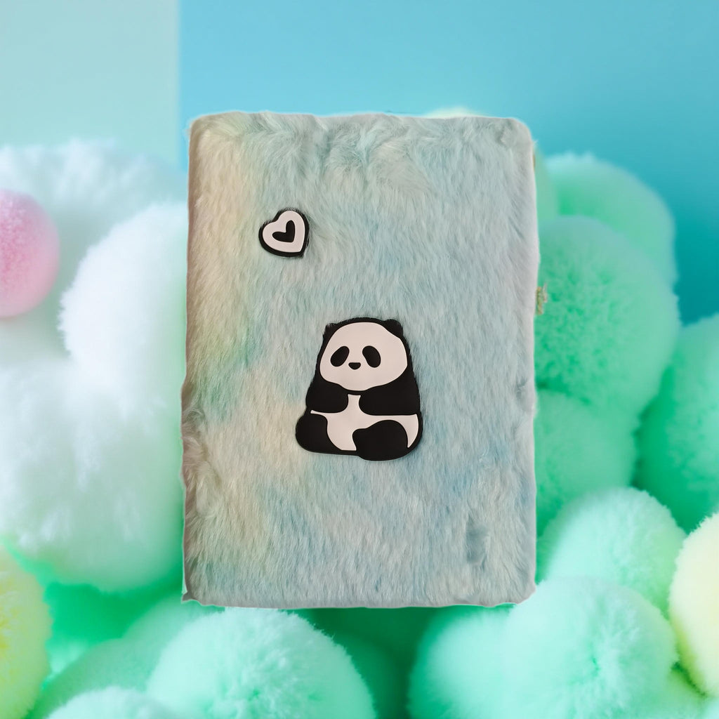 Cute Panda Plush Fur Notebook | Soft Fluffy Diary for Kids & Gifts | fluffy diary |  fancy diary for kids