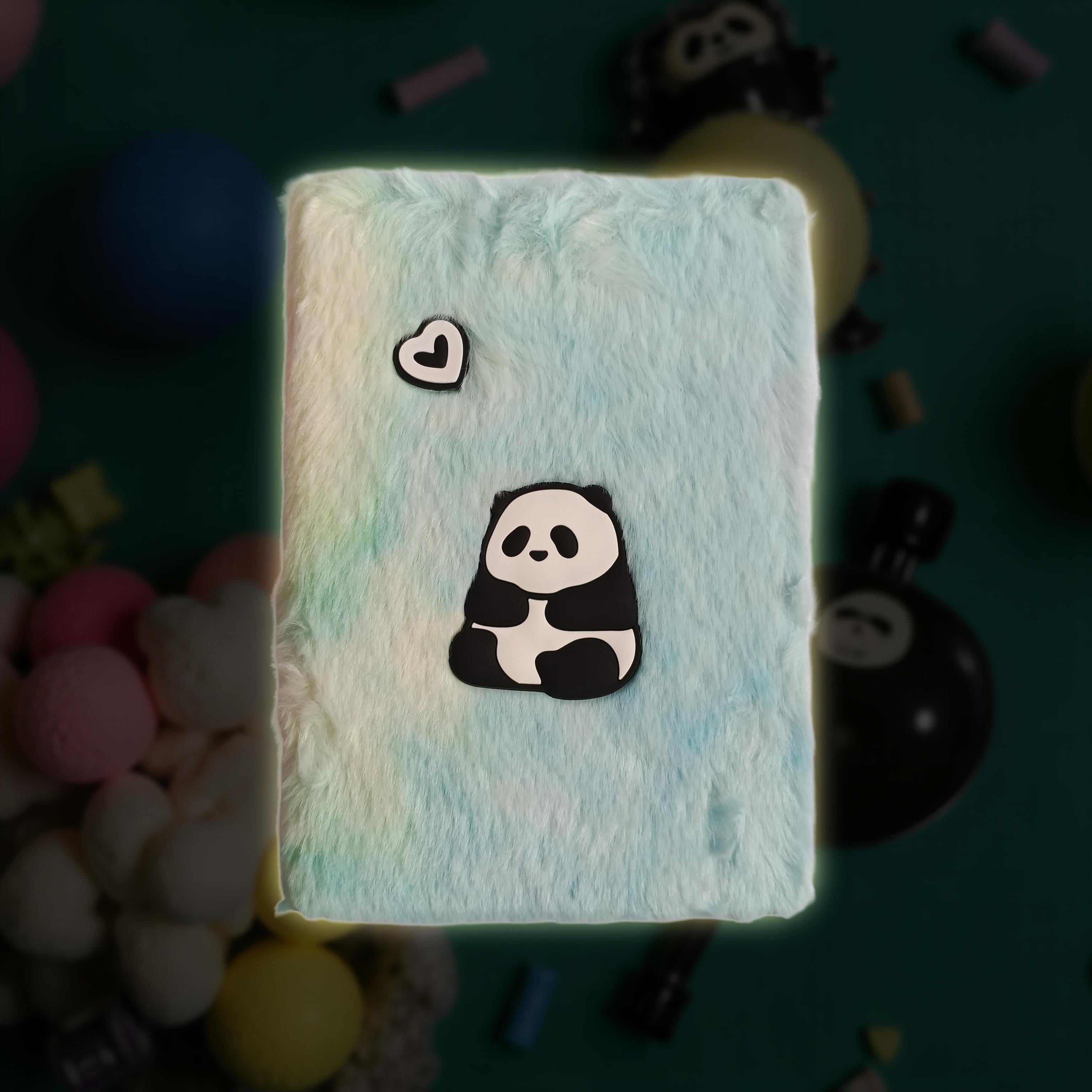 Cute Panda Plush Fur Notebook | Soft Fluffy Diary for Kids & Gifts | fluffy diary |  fancy diary for kids