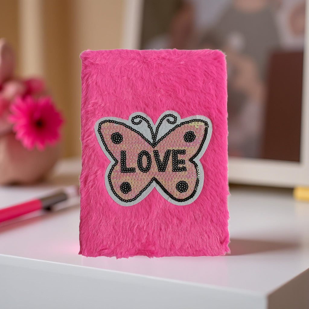 soft plush butterfly diary notebook