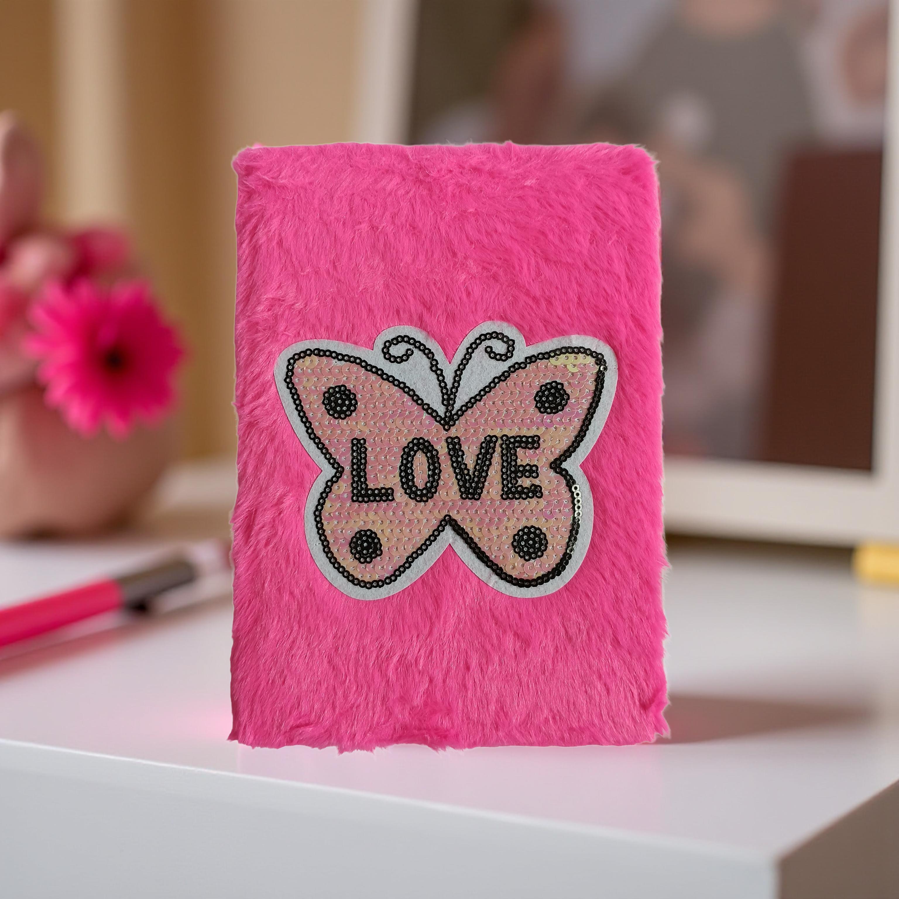 soft plush butterfly diary notebook