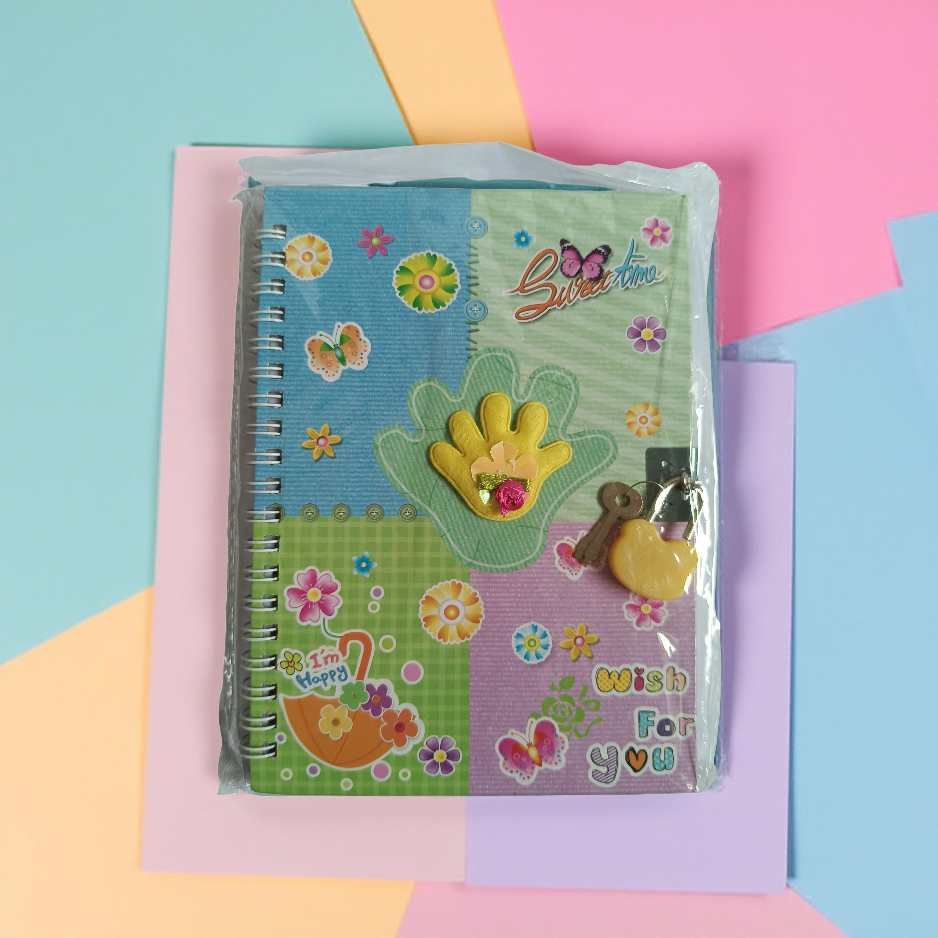Cute Lock Diary with Key – Spiral Bound Decorative Journal