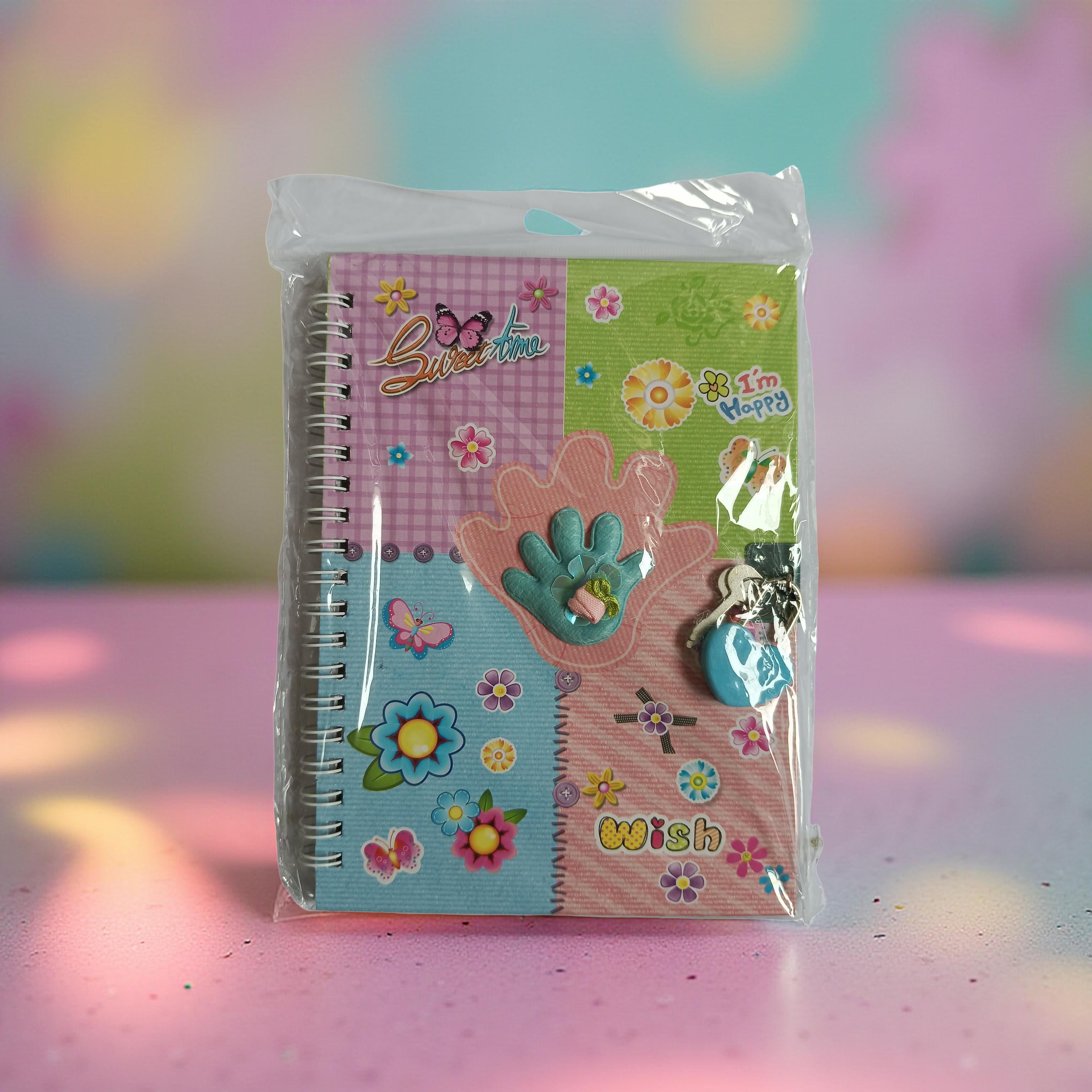 Cute Lock Diary with Key – Spiral Bound Decorative Journal