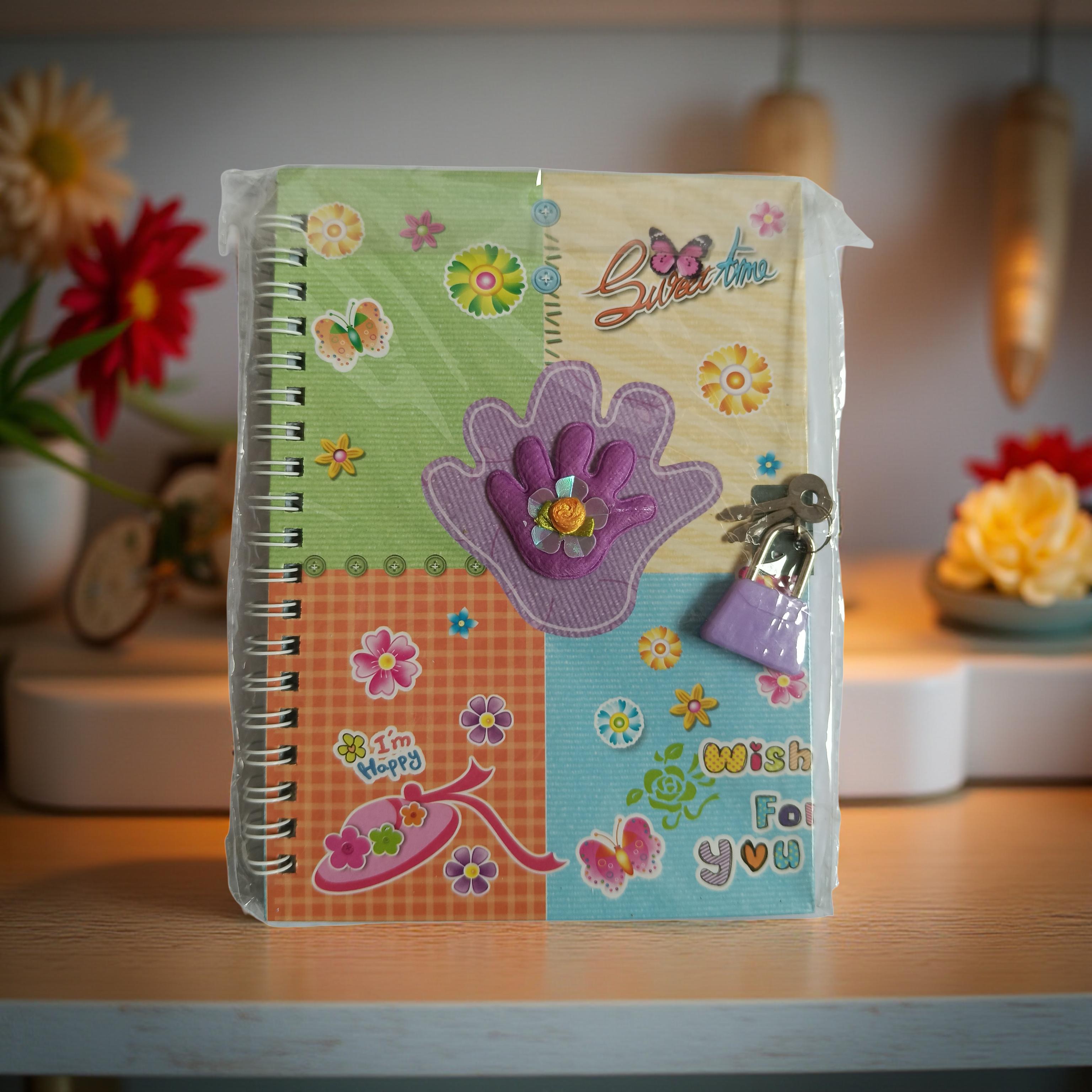 Cute Lock Diary with Key – Spiral Bound Decorative Journal
