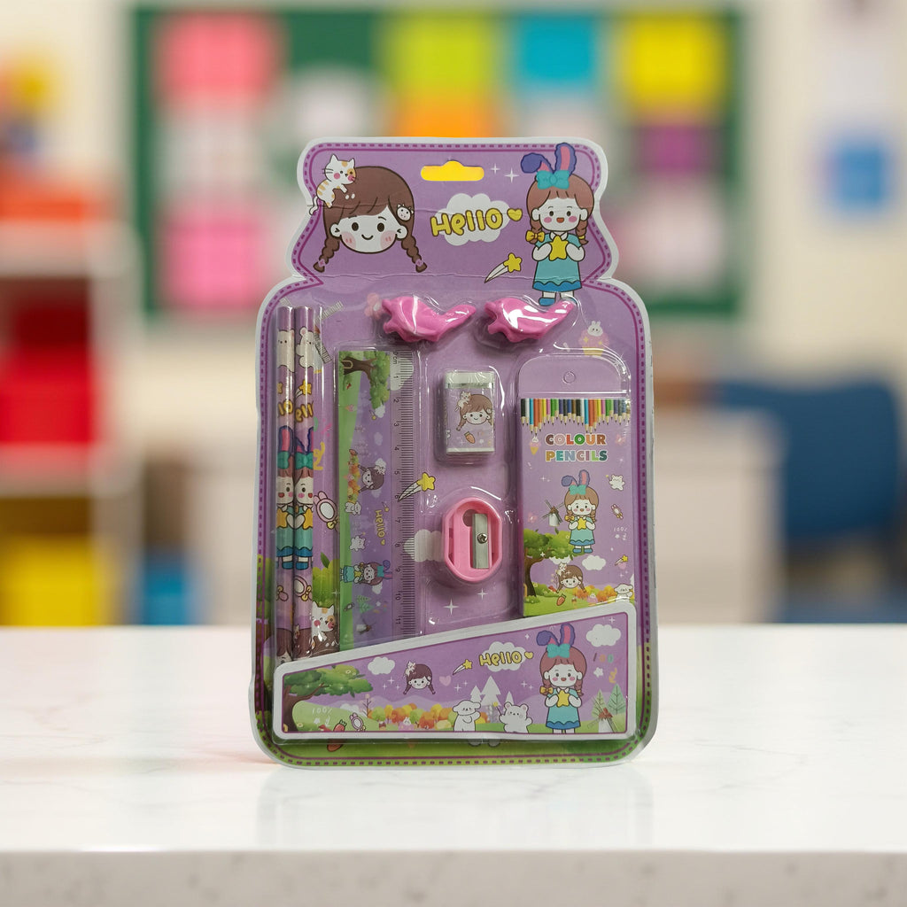 Kids Stationery & Colour Pencil Set
