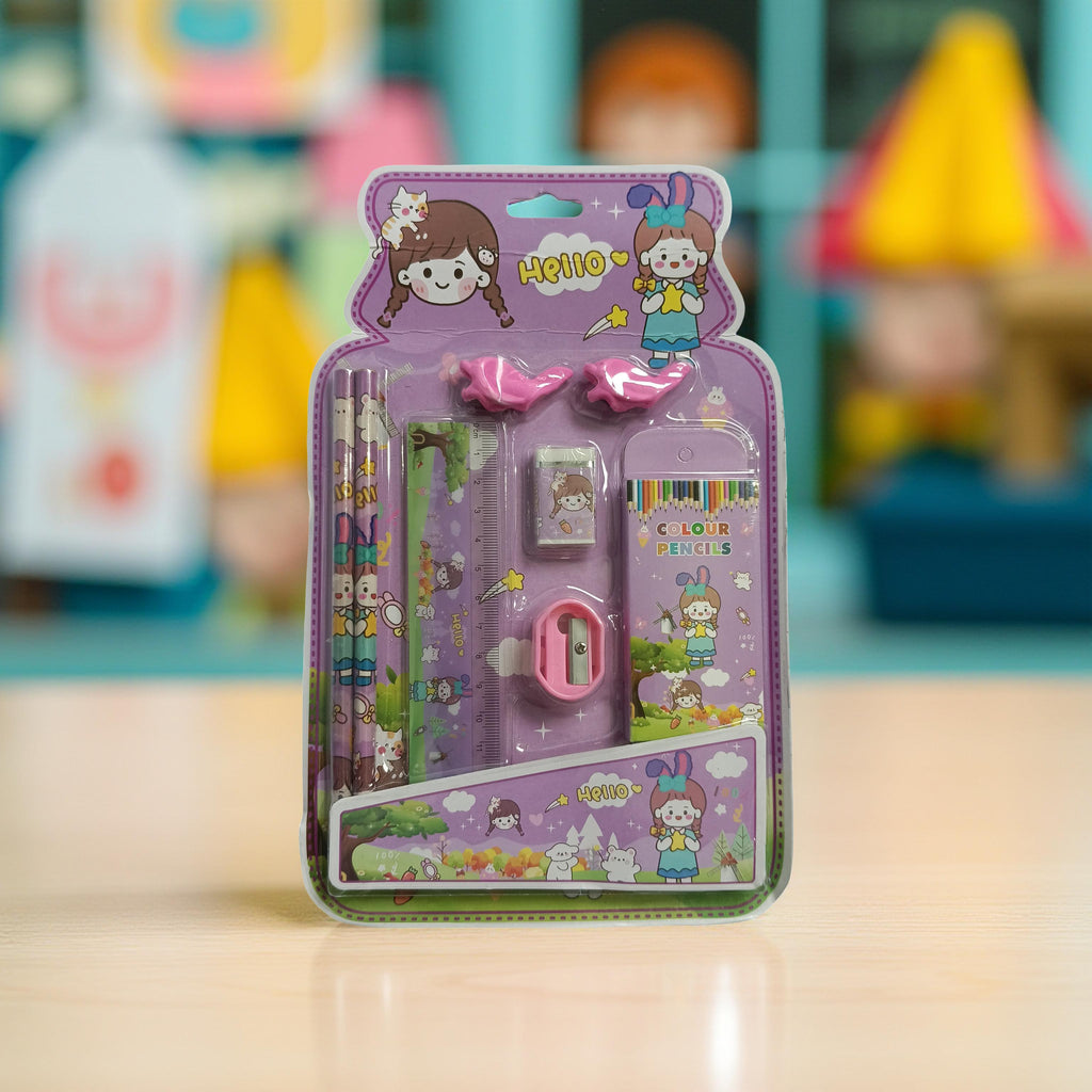 Kids Stationery & Colour Pencil Set