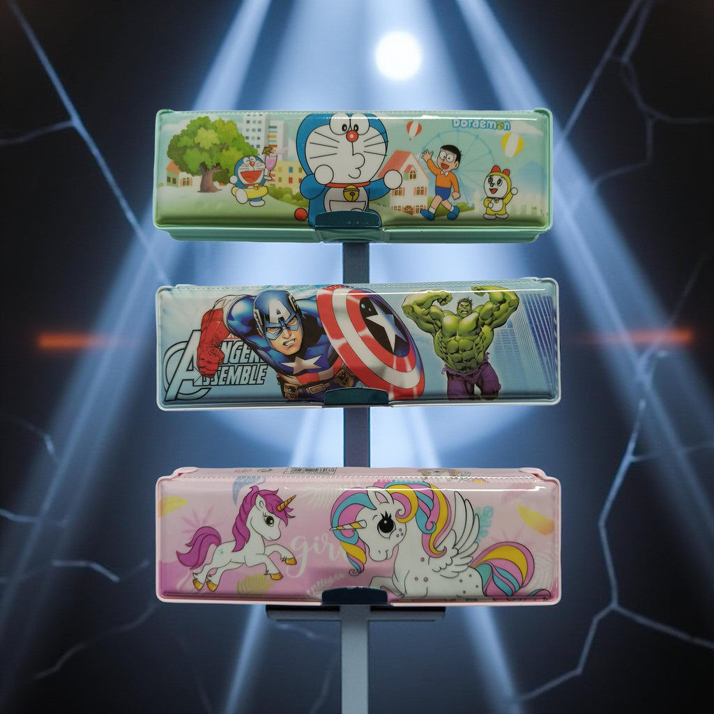 Kids Cartoon Pencil Box – Premium Plastic Stationery Case