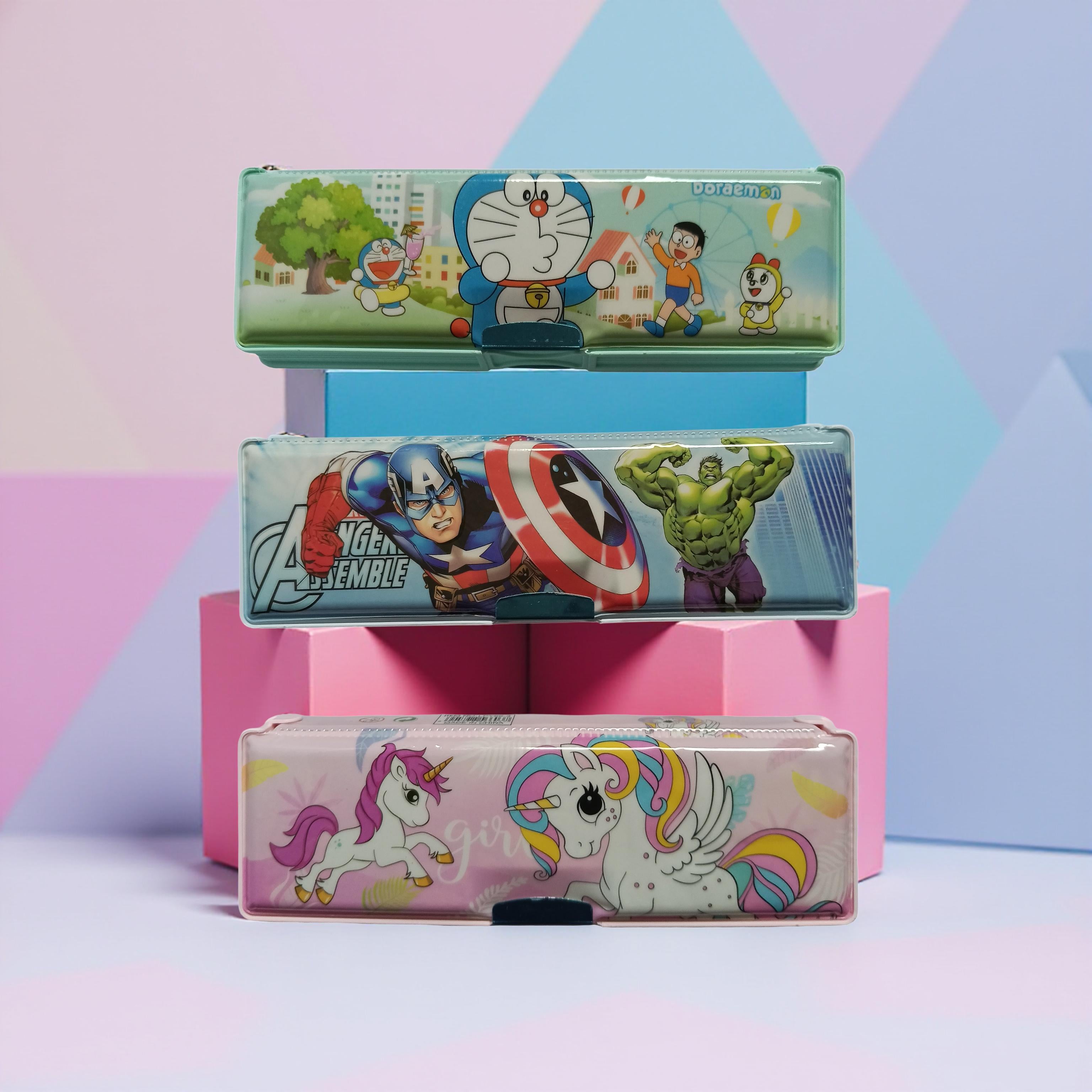 Kids Cartoon Pencil Box – Premium Plastic Stationery Case