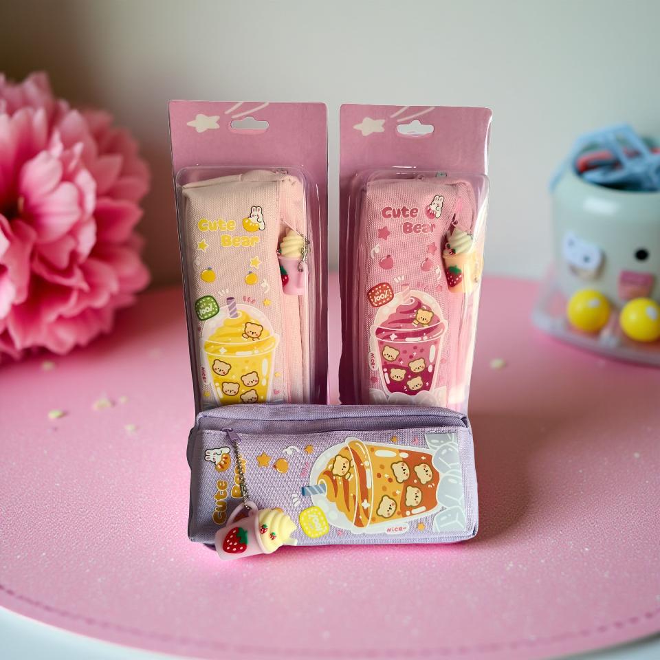 School pencil case for kids with zipper and large storage