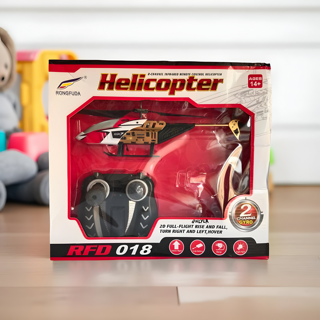 Rongfuda RFD 018 – 2 Channel Infrared Remote Control Helicopter | 2 Channel RC Helicopter with Gyro | Indoor Remote Control Helicopter Toy RC Helicopter / Remote Control Toys