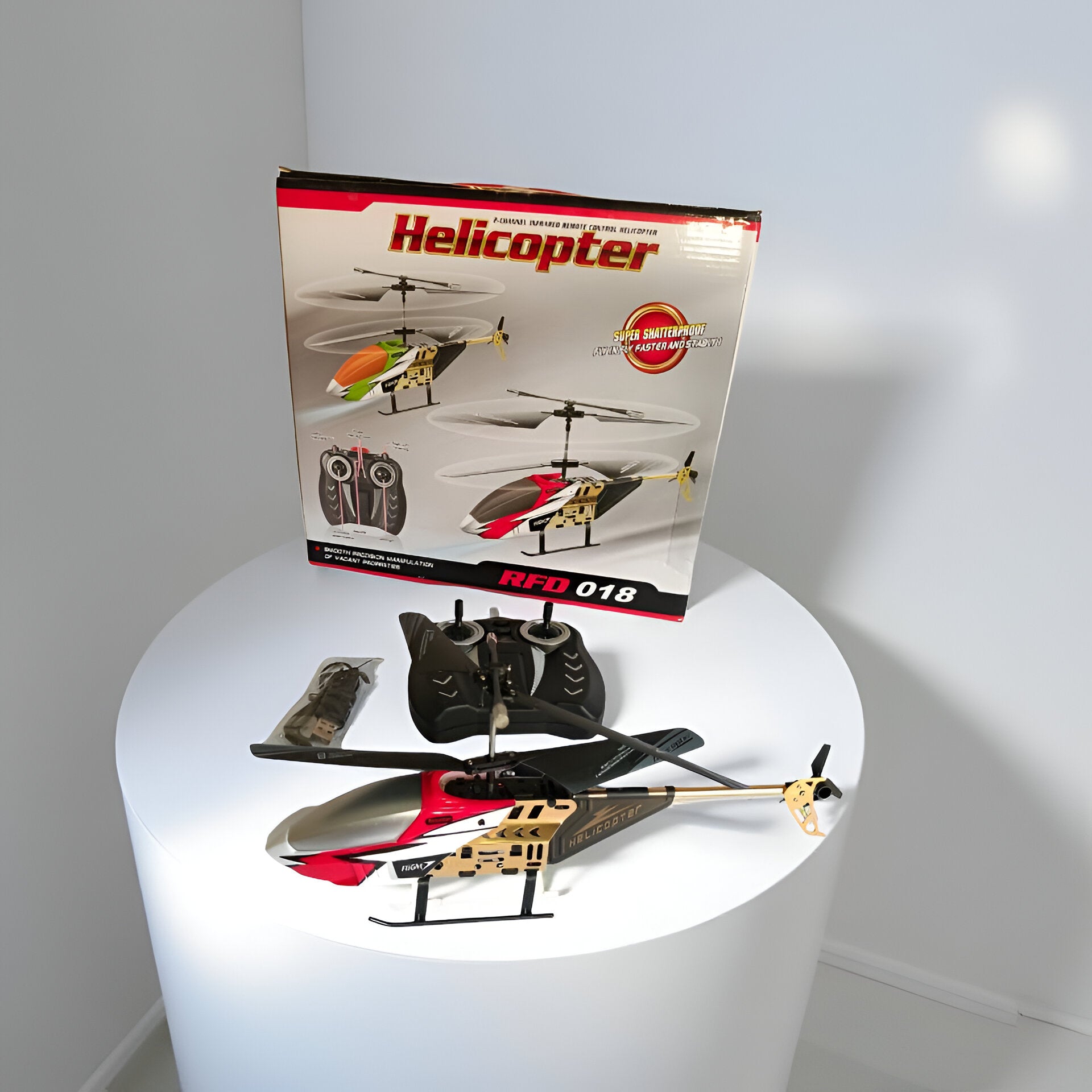 Rongfuda RFD 018 – 2 Channel Infrared Remote Control Helicopter | 2 Channel RC Helicopter with Gyro | Indoor Remote Control Helicopter Toy RC Helicopter / Remote Control Toys